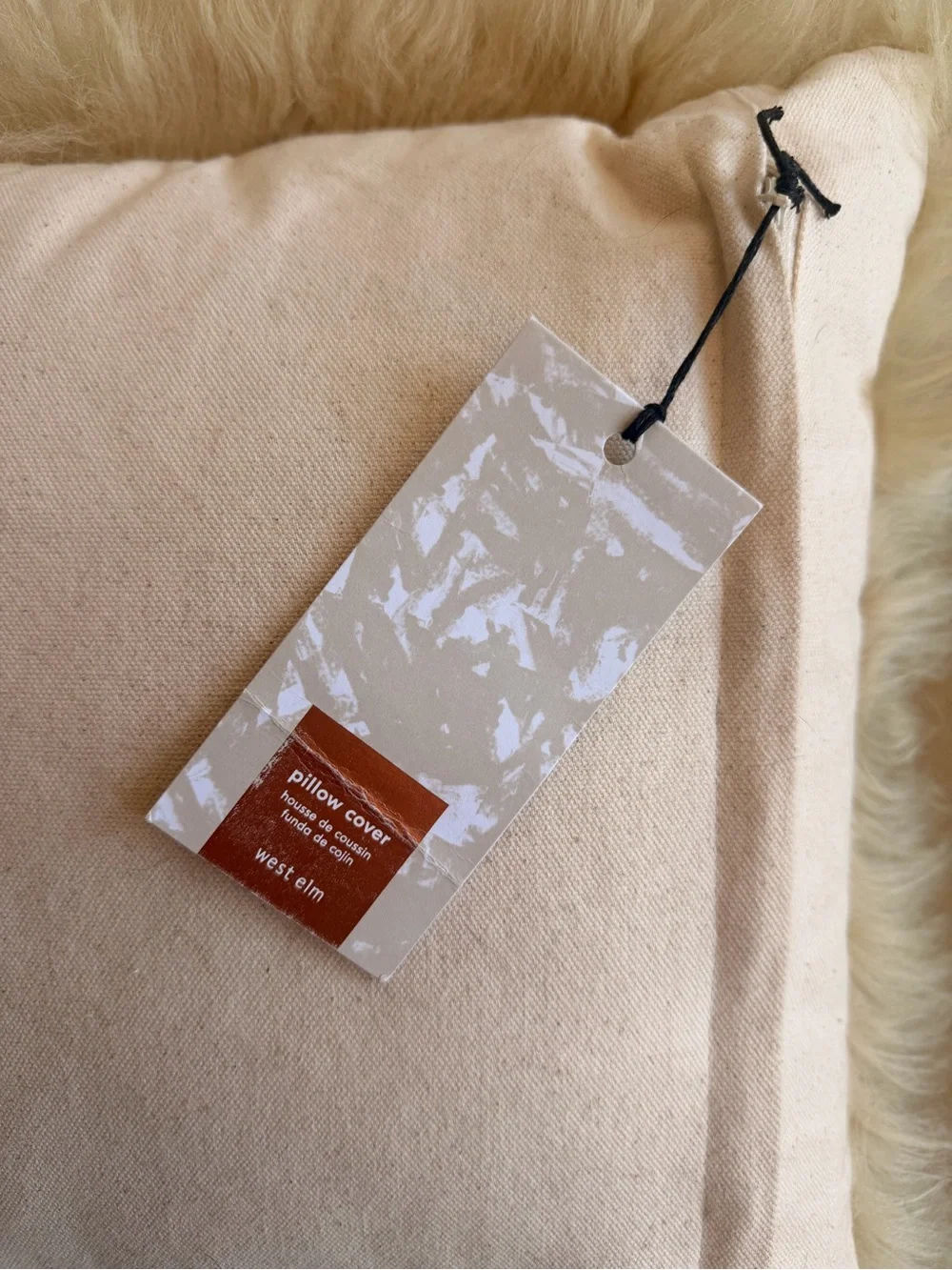 West Elm Mongolian Fur Throw Pillow